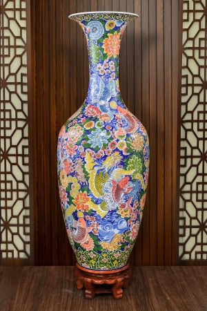 Bảo bình Bách Ngư Đồ 1m5