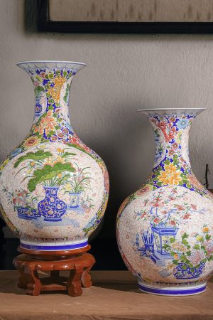 Cặp bình Tỏi Nhị Cảnh Cổ Đồ và Công Thành Danh Toại 3D