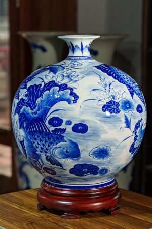 Bình Hút Lộc Sen Cá Vẽ Tay